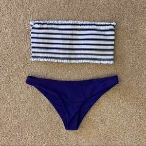 bandeau bikini top with matching bottoms